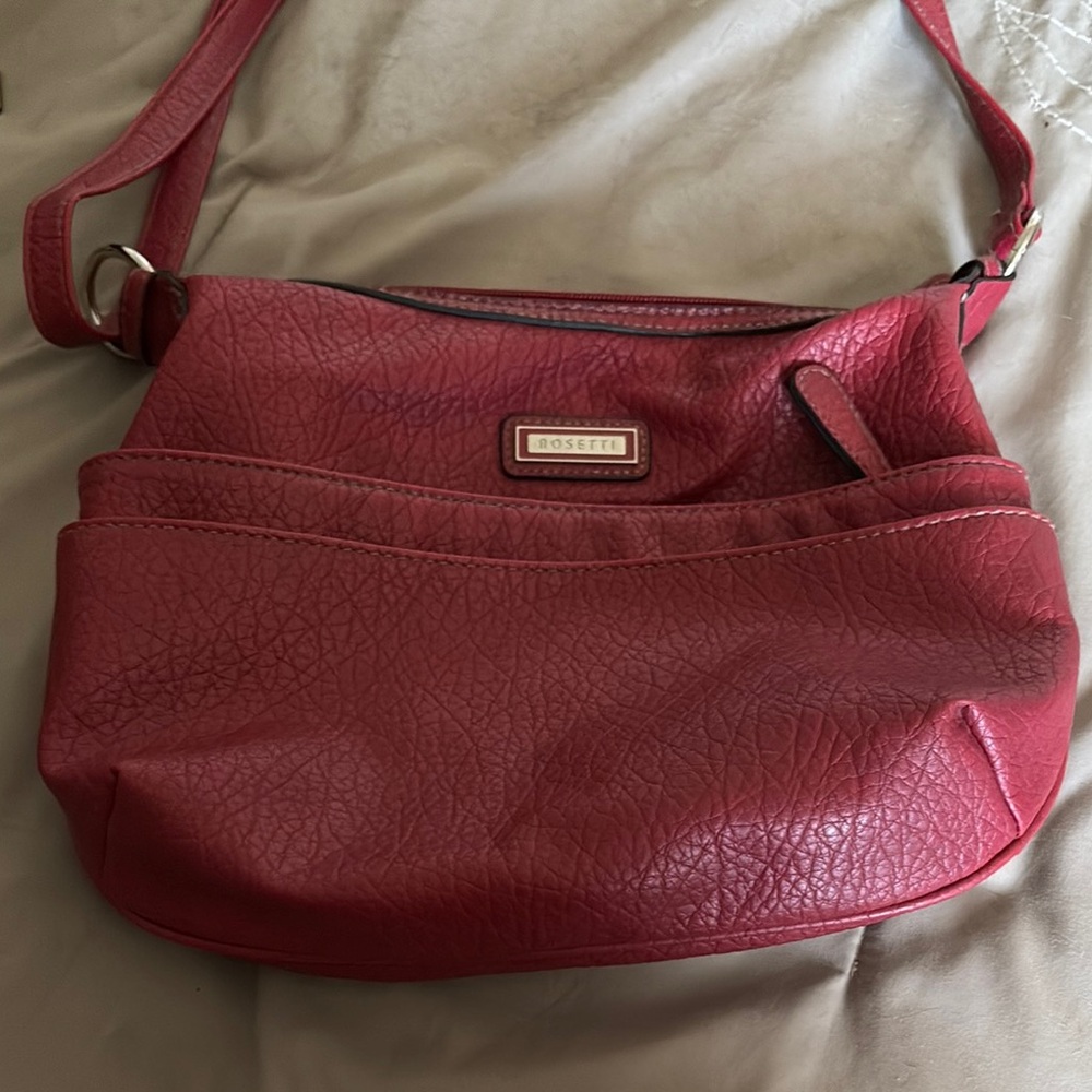 Rosetti Red Pebbled Shoulder Bag with Hobo Design